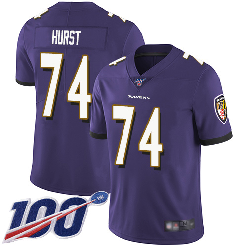 Baltimore Ravens Limited Purple Men James Hurst Home Jersey NFL Football #74 100th Season Vapor Untouchable